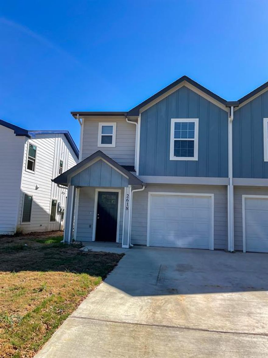 Three bedroom duplex is located just off highway 75 and just a short drive away to downtown Denison, THF park, and Sherman Town Center. Tucked away on a smaller street away from heavy traffic but just close enough to get anywhere you need to. The one car garage gives you plenty of space to park your car out of the weather or for additional storage. The living room is located on the first floor away from the bedrooms to prevent distractions for anyone asleep upstairs. Full size laundry room located close to each bedroom makes doing laundry a breeze. The fenced in backyard provides plenty of privacy and is perfect for kids to play or a backyard gathering. This property is fresh, clean, and just waiting for you to make it your own. Application link can be provided upon request.