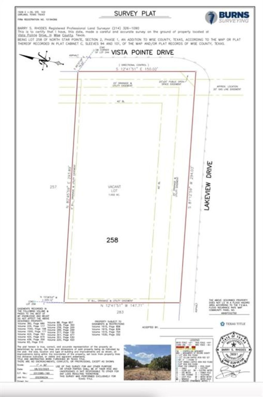 This stunning 1.0020-acre vacant lot, located in the exclusive gated community of North Star Pointe in Wise County, is the ideal setting for your dream home.Imagine building your custom residence in this serene and secure neighborhood, surrounded by natural beauty and luxury homes. With over an acre of land, you have the freedom to design a spacious home with room for outdoor living spaces, gardens, and more. North Star Pointe offers a wealth of amenities, including a community pool, private boat ramp, and dock on the picturesque Lake Bridgeport, perfect for fishing, boating, and enjoying the great outdoors. This prime lot provides the perfect balance of privacy and convenience, with easy access to local shops, dining, and excellent schools. Embrace the opportunity to live in one of Wise County's most sought-after communities. Take the first step toward building your future in North Star Pointe!