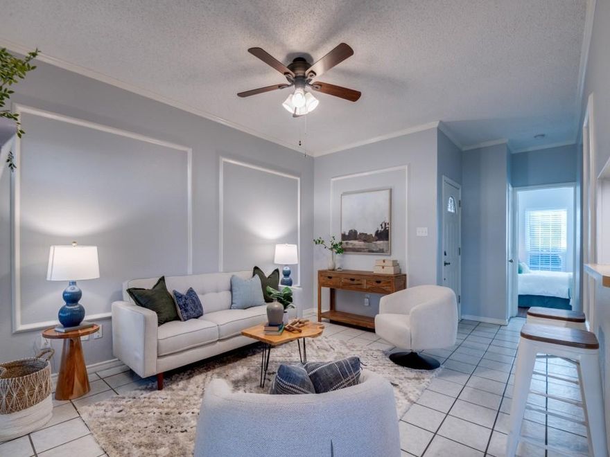 Discover comfort and convenience in this beautifully updated 2 bedroom 2 full-bathroom Carrollton condo! Freshly painted throughout, with updated bathrooms, this inviting property features newer sound-reducing windows that enhance energy efficiency while keeping the home peaceful and quiet. Enjoy effortless indoor–outdoor living with a covered patio, perfect for relaxing or entertaining year-round. Wood burning fireplace, cute community pool, and very well maintained. Located on Marsh Lane, just north of Beltline, this home offers unbeatable convenience with quick access to major highways, shopping, dining, parks, and top local amenities—making daily life easier and more connected. Move-in ready and thoughtfully improved, this home blends modern upgrades with a prime location. Don’t miss your chance to make it yours! HOA includes exterior insurance, exterior maintenance, water, trash, sewer, and community pool.