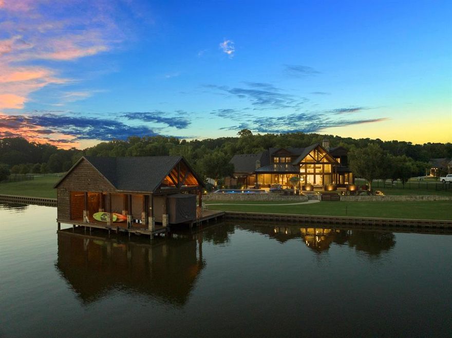 TURN KEY lake home in Cypress Point! Host unforgettable weekend getaways on Lake Cypress Springs in this 3bed 3.5bath retreat! Featuring both indoor&outdoor living areas for seamless entertaining, floor to ceiling stone fireplace, vaulted ceilings adorned with rustic beams,&wall to wall windows with water views from almost every room. The kitchen, with high end appliances & oversized island, is sure to please the chef in your life! The primary suite offers a sitting area, private patio, & spa-like ensuite. Upstairs 2 guest suites with private bathrooms & a landing allow additional lounge space for guests & features plenty of beds to sleep a small army. Outside, take full advantage of your fenced private oasis - soak up the sun in your crystal blue pool, enjoy a cup of coffee from your screened porch, or a glass of wine as you prepare dinner from your outdoor kitchen after a fun-filled day on the lake, then watch the sun set from your boathouse, screened in porch, or balcony.