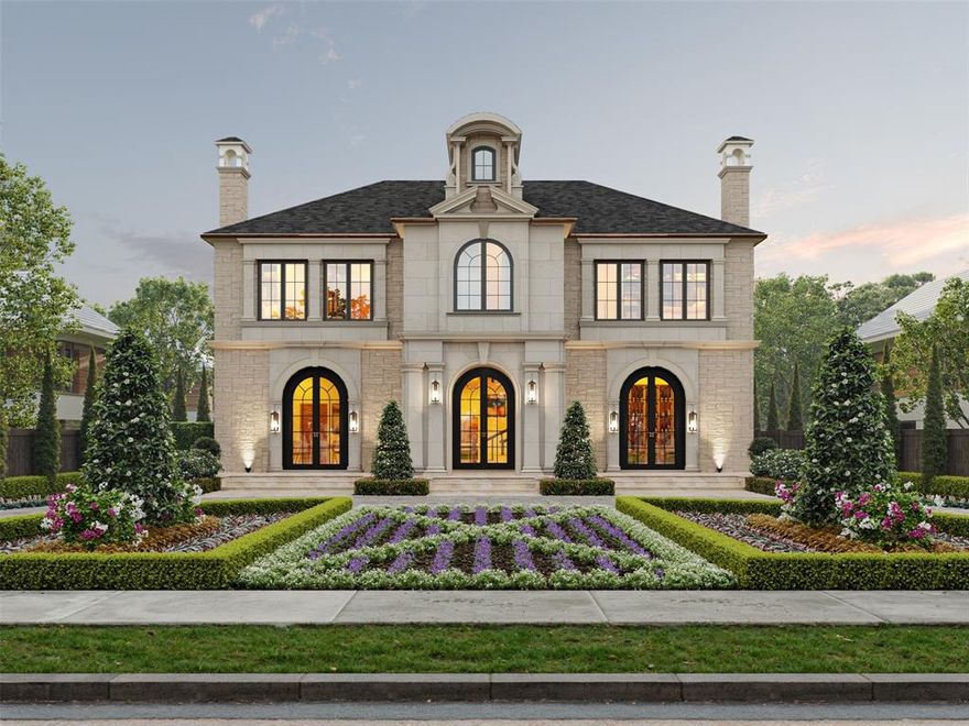 This stunning French transitional in an elite enclave of Dallas, meticulously crafted by Colby Craig Homes, masterfully blends timeless elegance and modern luxury. Steps from DCC, Highland Park Village & iconic Lakeside Park, where you can watch holiday parades and horse drawn carriage rides. Stately stone exterior, slate roof, iron doors, copper gutters, gas lanterns and towering oak trees. Floating staircase in 20-foot entry, glass wine cellar, marble fireplaces, and statement fixtures. Sophisticated Italian kitchen with Viking Tuscany range, rift oak cabinets, waterfall island, and separate catering kitchen. Primary suite with private lounge, wet bar, two-way fireplace to room with separate baths connected by steam shower. Her bath with white marble walls, free-standing tub, refrigerated drawers and a dream closet. Five additional bedrooms with en-suite baths, two offices, game room with bath, up-down laundry, Lutron system, back stairs and elevator. Hampton Style resort pool-spa perfect for a summer soiree. Completion November, 2024.