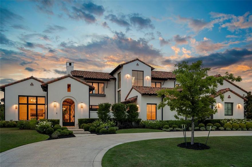 SUPERIOR luxury resort living on a double cul-de-sac street within the gated & guarded subdivision of Granada in Westlake. Refined, turn key, dialed in technology that feels like magic-- Control 4 system controls music, lights, pool & security & 11 televisions that will convey! The open kitchen is a culinary space that inspires: Wolf stove, Sub Zero + wine tower in main kitchen & secondary Sub Zero in discreet butler's pantry complete with Wolf steam oven, second dishwasher & third sink! Focal piece with Boos block style wooded island that is special.  An outdoor vibe like none other with: $300k worth of mature landscaping, spa, pool with tanning ledges, two custom waterfalls & fire pit.  Outdoor entertaining & cooking: Wolf grill, Green Egg, expansive dining & seating areas footsteps from the pool. Enter the residence through a tranquil courtyard & experience a waterfall, travertine seating area, turf and oversized metal pivot front door.   Elegance at every turn: wide plank wood floors throughout living areas and bedrooms, three fireplaces, wet bar with ice, refrigeration & bar seating, primary bath with dual private water closets, refrigerator drawers &  in-suite washer & dryer in one of the separate closets. Study & exercise rooms are on a private wing-- exercise room could easily be second office. Private tucked away guest suite enjoys double door view of the courtyard.  Every finish, every texture, every corner speaks of thoughtful luxury.  A PentaVia Custom Home home offering an opportunity to move in and start enjoying every luxury upgrade for comfort and innovation.  Pool bath off back game room,  outdoor shower & lighting rods too. Transitional, Modern & Mediterranean buyers will love this exciting but functional floorplan.  
Private lot, 4 car garage (gated) & circle drive. Check out the school possibilities with this prestigious address. Truly a better value than new construction options.