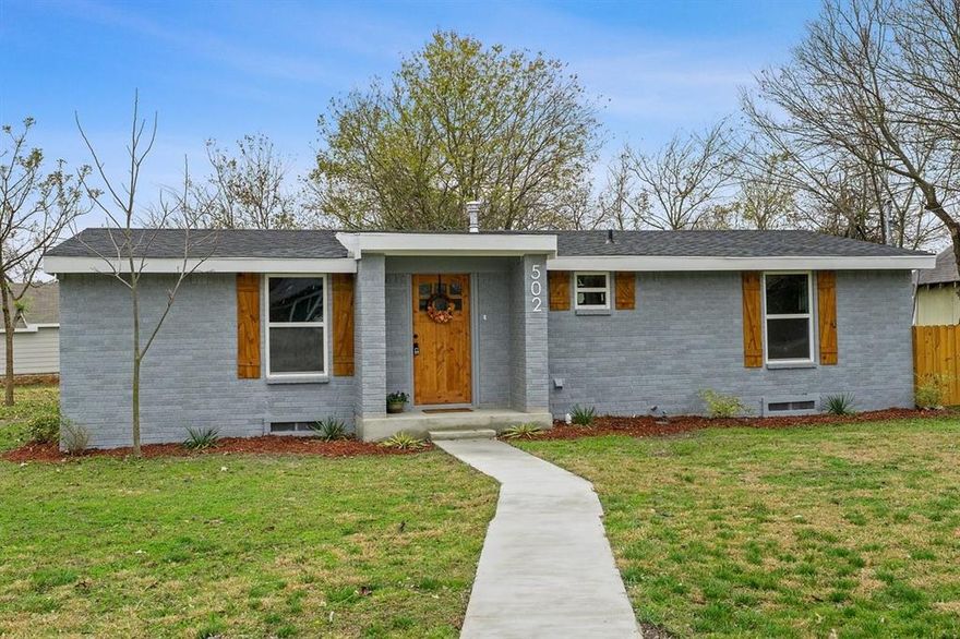 This charming 2-bedroom, 1.5-bathroom house has been beautifully transformed from top to bottom. The striking contrast of the dark roof and cedar accents give it standout curb appeal. Step inside to find an inviting open floor plan filled with natural light from brand new windows throughout. The spacious living area features soft neutral tones, recessed lighting, and a modern ceiling fan that ties it all together. The kitchen is an absolute showstopper with new shaker-style cabinets, quartz countertops, new stainless steel appliances, and a generous island that’s perfect for gathering or entertaining. The bathrooms are just as impressive with the main bath featuring elegant tile, a rainfall shower head, and a stylish double vanity with matte black fixtures. The half bath features modern finishes, a sleek vanity, and convenient laundry hookups, blending function and style perfectly. Out back, you’ll find a private fenced yard offering plenty of space for pets, play, or future outdoor projects. If you’ve been searching for a home that blends modern updates with timeless charm, this one checks all the boxes.