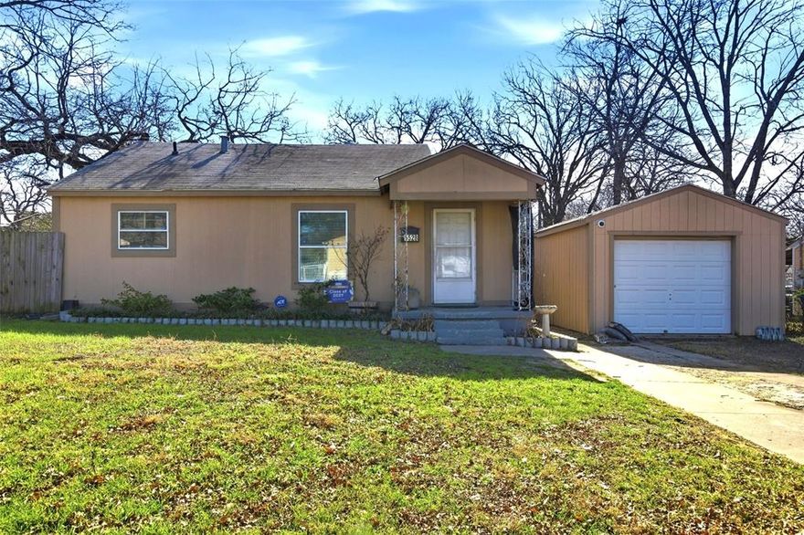 This 2-bedroom, 1-bath home offers a great opportunity for a buyer ready to make it their own. Major updates were completed in 2017, including floors, siding, sheetrock, paint, HVAC, and electrical, providing a solid foundation for future improvements. The home features a large backyard with a covered patio, perfect for outdoor living, along with additional backyard storage for added convenience. Ideally located near major highways and a variety of restaurants, this property offers great value and potential in a convenient location.