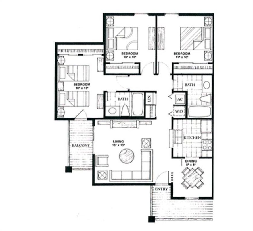 This is a 3 bedroom unit with a balcony, currently it's the only 3 bedroom on the market for sale.  Lease expires in July. Currently leased for 1801 monthly. This complex is across the street from the REC center. Stackable washer dryer and refrigerator stay with the property 
buyer and selling agent responsible for room sizes, school info etc.

Agent owned