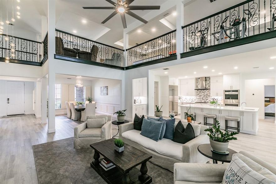 Exquisite Lakeside Luxury in the Resort at Eagle Mountain Lake Discover the pinnacle of refined living in this breathtaking 5-bedroom, 6-bathroom estate situated in the prestigious Resort at Eagle Mountain Lake. This exclusive, guard-gated community offers an 18-hole championship golf course, a private marina, a stunning clubhouse, scenic parks, and the convenience of a golf cart-friendly neighborhood, all within a district of top-tier schools. Spanning over 6,800 square feet, this architectural masterpiece sits on a nearly half-acre lot backing to a serene greenbelt and boasts stunning panoramic lake views, best enjoyed from the expansive covered patio, complete with a cozy outdoor fireplace—an entertainer’s dream. No expense was spared on the remodel, with the entire downstairs completely transformed to showcase luxury and modern elegance. The massive open-concept living area is enhanced by soaring ceilings, while the gourmet chef’s kitchen features an oversized island, quartz countertops, a gas cooktop, double ovens, a built-in refrigerator, and an enormous walk-in pantry, perfect for hosting in style. The main-level primary suite is a private retreat, offering unparalleled space, a resort-inspired ensuite with a dream shower, and a custom-built walk-in closet. A second downstairs bedroom with a private ensuite provides flexible accommodations, while upstairs, a second primary suite is accompanied by two additional guest bedrooms, each with access to beautifully remodeled baths. A private office, spacious upstairs living area, and dual staircases add to the grandeur of this home. With a 3-car garage and premium upgrades throughout, this property seamlessly blends luxury, comfort, and an unbeatable lakeside lifestyle. Don’t miss this rare opportunity—schedule your private showing today!