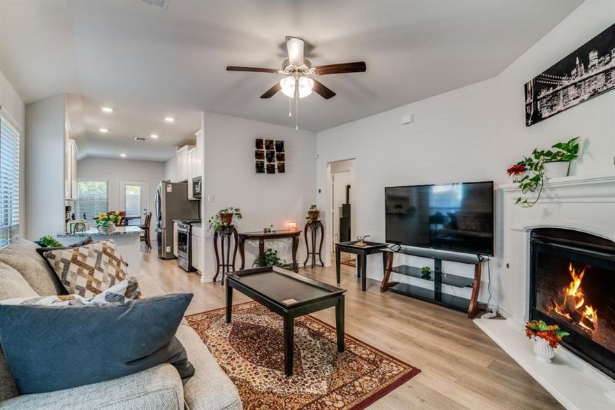 Welcome home to comfort, simplicity, and modern living in the highly sought-after Clements Ranch community. This beautifully maintained 2021 single-story home offers 3 bedrooms, 2 full baths, and 1,413 square feet of thoughtfully designed space — perfect for first-time homebuyers or those looking to downsize without sacrificing style or functionality.

Step inside to an inviting open-concept layout filled with natural light, granite countertops, a cozy fireplace, and a seamless flow between the kitchen, dining, and living areas — ideal for everyday living and entertaining. You will also find granite countertops, fireplace, spacious primary suite features an ensuite bath, separate shower, and walk-in closet, creating a private retreat at the end of the day. The kitchen and dining are perfect for entertaining with lots of storage space.

Enjoy the benefits of an established home with completed landscaping, fenced backyard, sprinkler system, and covered patio — without the wait or uncertainty of new construction. Whether you’re starting your homeownership journey or looking for a low-maintenance lifestyle, this home offers the perfect balance of space and ease. 

Residents of Clements Ranch enjoy resort-style amenities including Community Pool, Clubhouse, Walking Trails, Stocked ponds, Playgrounds and more.