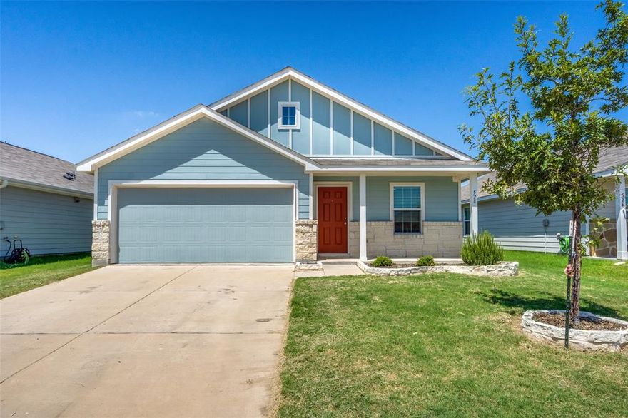 $10,000 down payment grant available if qualified.  This cottage style home  has many added features that make it a special place in a wonderful  and fairly new subdivision.  Custom woodwork in entry way to hang your backpacks, purse etc. as you enter the front door.  Then it opens up to the kitchen, dining and living room with a great open feel.  Great for allergy sufferers as the only carpet in the home is in the bedrooms.  Vinyl plank wood type flooring in all the rest.  No neighbors behind you allows you to sit out back  on your large 24x12 covered deck and not look at another house behind you.  Cute front porch to sit out on as well.  Seller has added ceramic tile in hall bath and soft close toilet lids as well.  Kitchen has quartz type countertops and seller has enlarged the pantry to allow ample storage.  Smooth top electric range and built in microwave.  Close enough to playground and park to enjoy but not be right next to it. Separate hall utility room with built in shelves.  All rooms have ceiling fans and walk in closets.  Check out the  wonderful community pool and amenity center, as it is a great place to hang out and get to know your neighbors. 2 tax parcels so double the tax amount. New assessment is lower for 2025