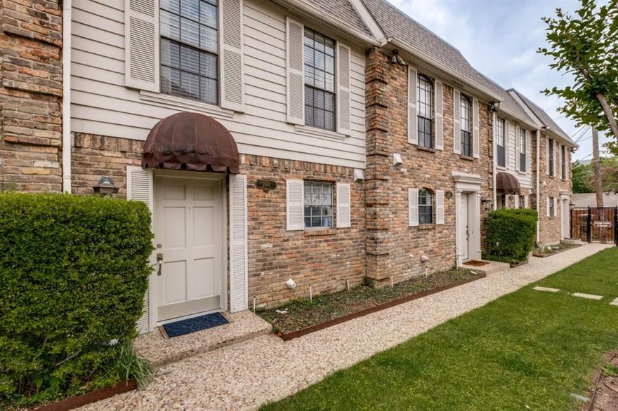 This beautifully updated condo is perfectly situated in the heart of Oak Lawn, offering the ideal blend of comfort, style, and unbeatable convenience. Enjoy secure gated access and a prime location just moments from top-rated dining, vibrant nightlife, and highly desirable and effortless commuting via the nearby Dallas North Tollway, I-35, Woodall Rodgers and minutes from I-30 and US-75. 

Inside, the kitchen shines with stunning granite countertops and freshly painted white cabinetry, creating a bright, modern feel. The living room features a striking floor-to-ceiling stone fireplace, new LVP flooring, a mini dry bar with access to water and two sets of French doors that open to a private outdoor entertaining space—perfect for relaxing or hosting guests.

Upstairs, you’ll find two spacious bedrooms with generous closet space, along with a stackable washer and dryer that convey with the unit for added convenience.

This is city living at its best—stylish, low-maintenance, and close to everything you love.