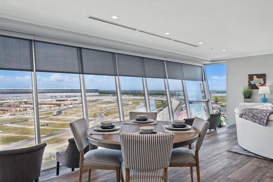 Welcome to elevated living on the 7th floor of Turn 2 at the iconic Texas Motor Speedway! This stunning 2-bedroom, 2-bathroom condo has been completely renovated from top to bottom and is one of the few units with a private balcony—perfect for catching a breeze while enjoying the energy of the Speedway.

Inside, you’ll find floor-to-ceiling windows that offer unmatched, front-row views of the track, giving you a VIP seat without ever leaving your home. The interior boasts luxury vinyl floors, fresh modern paint, new window shades, and plantation shutters. The kitchen shines with all-new countertops, a stylish backsplash, and puck lighting. Both bathrooms have been transformed with full shower conversions, creating modern, spa-like spaces.

But the perks don’t stop inside—this property comes with access to resort-style amenities, including:
 • A Texas-shaped pool with hot tub
 • Tennis and basketball courts
 • Clubhouse with gathering space
 • Workout room
 • And even 8 NASCAR tickets per unit, giving you the ultimate race-day experience
Your monthly HOA dues cover ground maintenance, water, trash, security, pest control, and quarterly trackside window cleaning—making this a low-maintenance, high-enjoyment lifestyle.

Whether you’re a motorsports enthusiast, investor, or someone looking for a unique and modern home, this condo delivers style, excitement, and unbeatable value in one dynamic package.