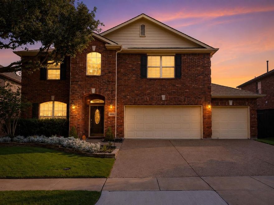 Rare find in Brookstone! Discover the perfect blend of traditional elegance and modern convenience in this stunning 4-bedroom Frisco ISD home. Designed for those who love to host, this property seamlessly balances sophisticated indoor living with a spectacular outdoor sanctuary.The open-concept interior flows effortlessly into a gourmet kitchen featuring premium granite countertops and a center island, complemented by a bonus built-in desk in the living area and a dedicated home office—perfect for today’s remote professional. Rich engineered hardwoods and elegant crown molding lead you through a floor plan that feels both grand and inviting. Upstairs, an expansive open loft provides a flexible second living area that can easily be utilized as a media or theatre space.The real showstopper is the private backyard retreat. Step outside to your own vacation-at-home destination featuring a refreshing gunite play pool and spa with a pebble-tech finish and water features. You can entertain with ease using the full outdoor kitchen, complete with a built-in flagstone grill and prep station under a spacious covered patio. With a rare 3-car garage and a prime location just a short stroll from Elliott Elementary, this home is a true lifestyle upgrade.