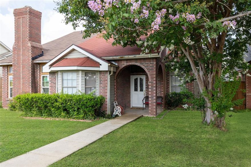 Charming two bedroom, two bath duplex-style home located in the desirable Buckner Terrace neighborhood. Built in 1987 and offering 1,126 sq. ft. of comfortable living space, this well-maintained property features vaulted ceilings, skylights, wood flooring, and a cozy woodburning fireplace that creates a warm and inviting atmosphere. The detached two-car garage provides ample storage and convenience.  Enjoy outdoor living with covered patio, complete with a ceiling fan and space for dining-perfect for relaxing or entertaining friends and family. Situated near quality schools and major thoroughfares, this home is an excellent choice for families and investors alike. Keep title at Excel Title.