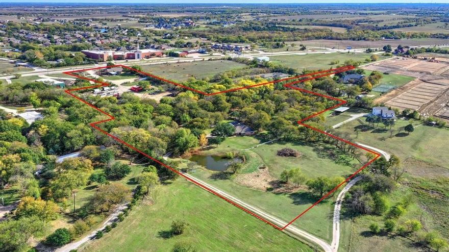 Opportunity comes with an active income producing lease with a strong, established landscaping business, or can be vacated. Possible Seller Financing at Prime rate with flexible terms, reduces upfront capital and traditional loan hurdles. Positioned for significant land value appreciation - located in the heart of the North Texas Boom in Celina! Immediate surrounding planned developments are bringing 10,000+ residential homes and mixed use retail. One of the most affluent populations in Texas Celina is projected to double in population over the six years.4.4 Acres Zoned Commercial with 176’ of frontage road on major artery road - Texas State Highway 289 (Preston Rd) with high traffic counts.5.8 Acres is unzoned and outside the city limits, providing flexible development options, reduced caring costs, and future zoning options. Invest in a thriving future - immediate income, diverse development options, seller financing, and opportunity for long-term wealth creation in a dynamic city!