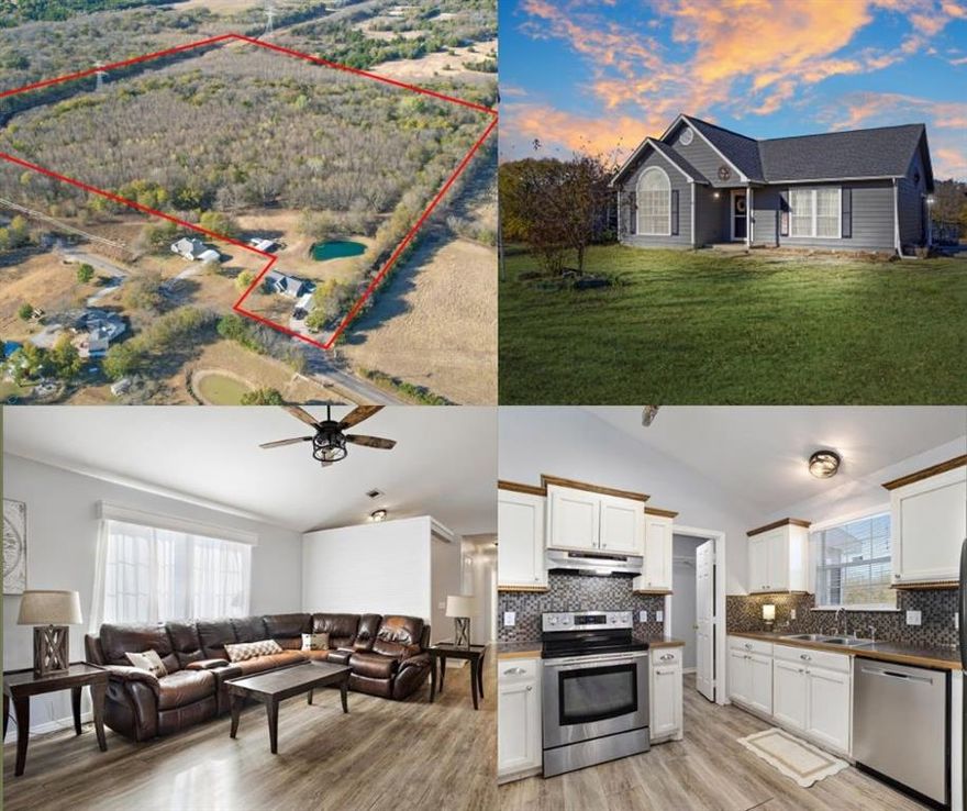 ASSUMABLE VA LOAN UNDER 3% — a rare opportunity on 35+ acres in Blue Ridge, Texas. This 3-bedroom, 2-bath farmhouse delivers the ideal blend of privacy, land, water, and location in unincorporated Collin County.

The property features rolling terrain, mature hardwoods, and two scenic ponds, with natural boundaries created by Bear Creek and Indian Creek. A wide internal trail system spans the acreage, making it ideal for ATV riding, hunting, livestock, or land exploration. Whitetail deer and native wildlife are abundant, creating a true North Texas recreational retreat.

The bright, comfortable home is move-in ready and positioned to overlook the pond directly behind the house—perfect for enjoying peaceful mornings and sunset evenings. Additional improvements include a workshop, chicken coop, and detached carport with storage, adding both function and versatility.

Located just minutes from Blue Ridge and Farmersville, and a short drive to the future Collin County Outer Loop, McKinney National Airport, and State Highway 121, this property offers exceptional long-term value and accessibility to McKinney, Sherman, and the greater DFW Metroplex.

With no known deed restrictions, an AG exemption, and a survey in hand, the possibilities are endless. Ideal for a full-time residence, weekend getaway, short-term rental, family compound, or hunting property.

Graphic boundary is approximate. Information deemed reliable but buyer to verify and perform due diligence.