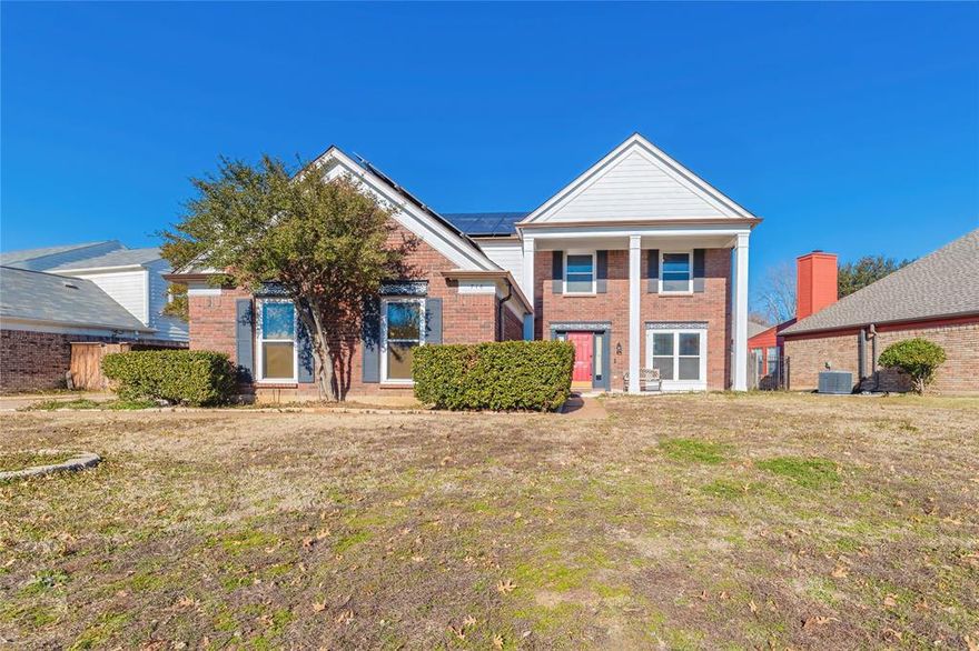 ***MOTIVATED SELLER***  This stunning two-story home in the desirable Heatherwood Estates neighborhood on the Colleyville-Hurst border sits on a spacious lot, complete with a charming gazebo and sparkling inground pool—perfect for summer barbecues and family fun.
Offering 4 spacious bedrooms, a dedicated study, 2 living areas, and 2 dining spaces, this layout is ideal for growing families or entertaining. The beautiful kitchen shines with abundant cabinetry, sleek countertops, a convection oven, and a large island featuring a cooktop—making meal prep a breeze.
Warm wood floors, decorative tile accents, and a cozy fireplace create an inviting, homey feel throughout. Recent updates include fresh paint on the first floor Jan. 2026, new flooring in the office, resealed pool decking, brand-new windows, a new hot water heater, a 2025 roof with gutters, and solar panels that will be fully paid off at closing—saving you money from day one!
Natural wood details and thoughtful touches add timeless charm to every room.  Schedule your showing today!