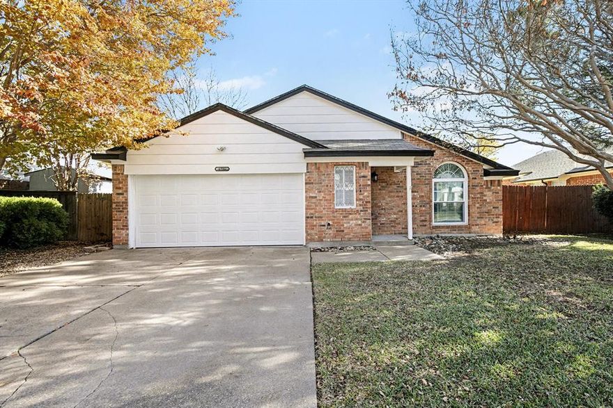 This 3-bedroom, 2-bath home features a distinctive floor plan with a private primary suite tucked beyond a generously sized walk-in pantry—creating a hidden-retreat feel with direct access to the backyard pool. An additional door from the dining area provides convenient outdoor flow for entertaining. The living room offers a dark, cozy ambiance—ideal for relaxing and staying cool during Texas summers. The kitchen truly serves as the heart of the home, opening to a bright, sunny dining area. The backyard is thoughtfully divided, featuring a private side patio and a gated pool area designed for both relaxation and safety.