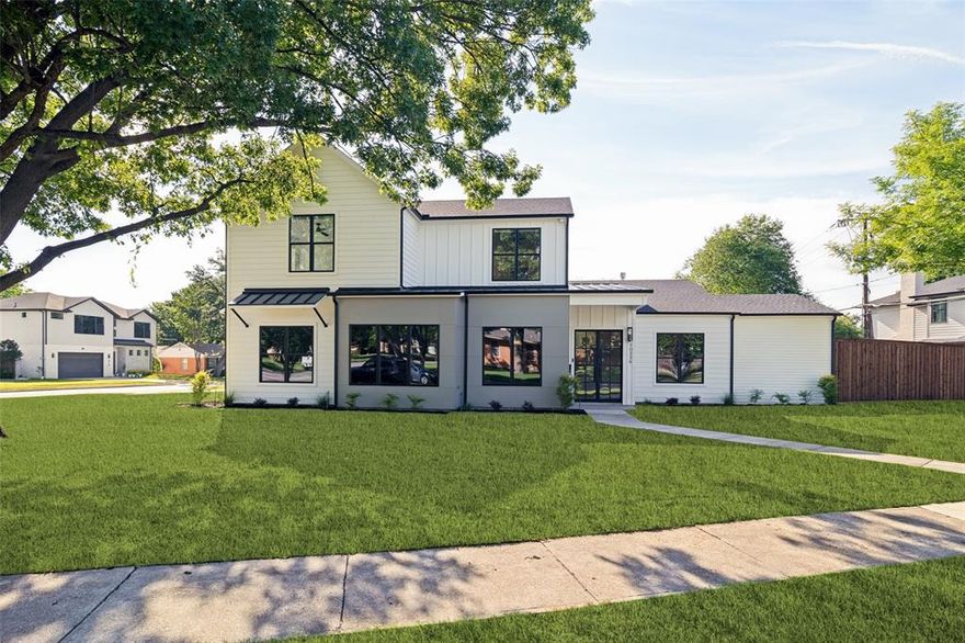 Built in 2025, this striking modern residence blends clean architectural lines with warm, livable design across an open and thoughtfully curated floor plan. Offering 5 bedrooms, 4 bathrooms, a dedicated media room, and a 2 car garage, the home was designed for both elevated entertaining and everyday comfort.
Wide plank hardwood floors, soaring ceilings, expansive windows, and dramatic open spaces fill the home with natural light. The chef's kitchen anchors the main living area with a large waterfall island, custom cabinetry, premium appliances, and a beautifully integrated wet bar with wine storage. Oversized sliding glass doors create a seamless connection to the covered outdoor living area and fully equipped outdoor kitchen.
A sculptural floating staircase adds a striking architectural focal point, while the spacious media room offers the perfect retreat for movie nights or game days. Every detail was carefully considered, creating a home that feels modern, refined, and effortlessly functional.
