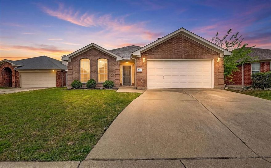 Beautifully maintained and move-in ready on over one-third of an acre, this spacious 3-bedroom, 2-bath home offers the perfect blend of comfort, functionality, and rare backyard privacy—backing directly to a scenic lake with no rear neighbors. Step inside to an open-concept layout featuring a large living room with a cozy fireplace, seamlessly connected to the dining area and an expansive kitchen that truly steals the show—loaded with abundant counter space, extensive cabinetry, and room to gather. The split-bedroom arrangement provides privacy, with the primary suite tucked toward the rear of the home. Enjoy outdoor living year-round in the oversized backyard with a covered patio—ideal for relaxing or entertaining while taking in peaceful lake views. Located just seconds from community walking and jogging trails, this home also features solar screens for added energy efficiency and comfort during those hot Texas summers. A fantastic opportunity for anyone seeking space, privacy, and lifestyle all in one!