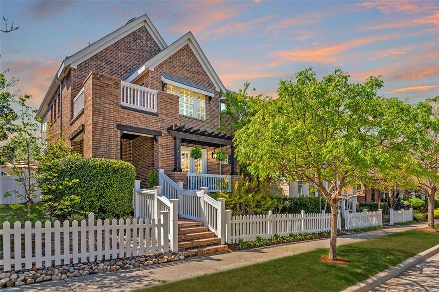 Come discover why residents LOVE Tucker Hill and enjoy community living at its best with parks, walking trails, pools, a private dog park, a serene pond and community events throughout the year. Discover this East-facing, four-bedroom home in the heart of Tucker Hill, one of the most desirable and unique master-planned communities in McKinney. This home blends modern comfort with classic Americana charm, featuring a large front porch, an upstairs balcony, and three outdoor living spaces ideal for relaxing, entertaining, or kids at play. Inside, the open-concept floor plan is filled with natural light, plantation shutters, and extensive hand-scraped hardwood floors. The kitchen includes tons of cabinets for ample storage, granite countertops, a large island, gas cooktop, stainless steel appliances, and a pantry—everything today’s families want and need. The primary suite on the main level offers privacy and luxury, with hardwood floors, a spacious bathroom, and a large walk-in closet. Upstairs, you’ll find three bedrooms, two full baths, a game room, a loft workspace, and a balcony for morning coffee or evening stargazing. Whether you’re a young family or looking to downsize without compromise, this home delivers comfort, convenience, and connection in one beautiful package. Feeds to award winning Prosper schools.