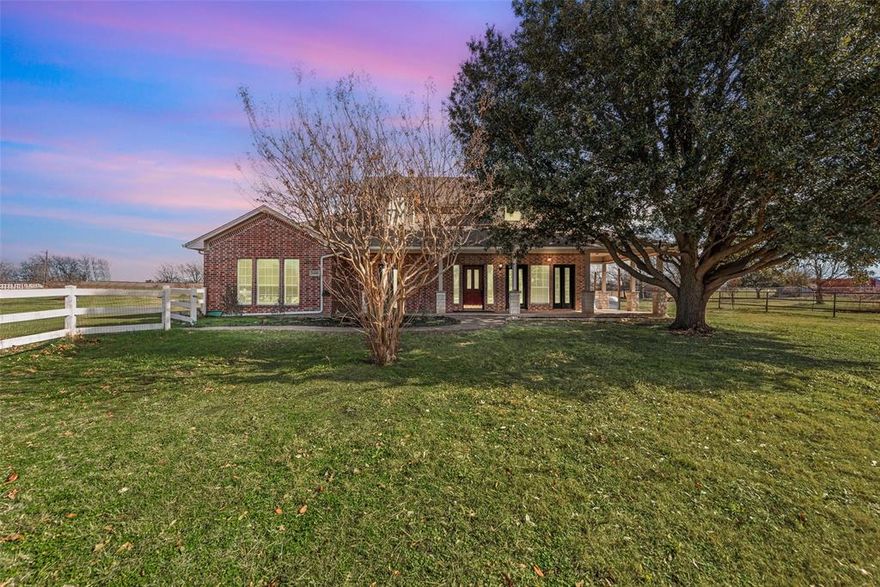 IF YOU HAVE BEEN SEARCHING FOR A TRUE TEXAS DREAM PROPERTY, THIS IS IT!
Set on 2.68 stunning acres in Haslet with NO CITY TAXES and NO HOA, this 4 bedroom+ Study, 3-bathroom farmhouse inspired home offers the rare combination of space, freedom, and privacy in an established community made up entirely of acreage properties. A wide welcoming front porch creates instant curb appeal. The oversized three car garage gives you room for vehicles, hobbies, and storage. Inside, you will find a spacious and inviting layout designed for both everyday comfort and effortless entertaining.

Step outside to your own private retreat. Wide open pasture space is ready for horses with two stalls already in place. The custom-built OUTDOOR KITCHEN and fireplace area, and hot tub create the ultimate backyard entertaining experience, perfect for hosting gatherings or relaxing under the Texas sky.

Utilities include well water, Co -op electric (Tri County), aerobic septic, and propane.

Located just minutes from shopping, dining, and major highways, you get the best of peaceful country living with easy access to everything you need. Properties like this are rare and highly sought after. Do not miss your chance to make it yours.