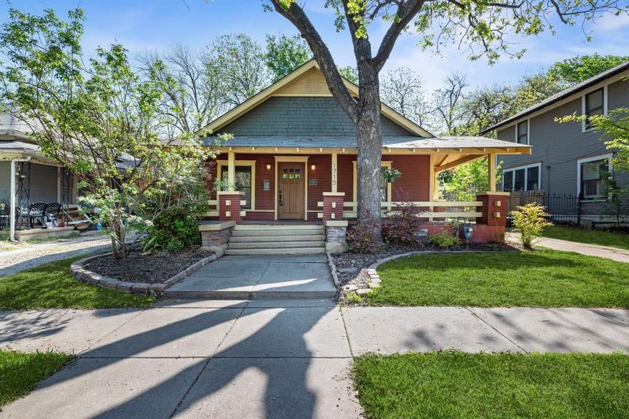 Welcome to 1715 College Ave, a beautifully updated 3-bedroom, 2-bath Craftsman in Fort Worth’s iconic Fairmount neighborhood. Built in the 1920s, this home blends timeless architectural details with thoughtful modern updates. Step onto the inviting front porch and into a light-filled interior featuring original hardwood floors, tall ceilings, and elegant crown molding. The spacious living and dining areas offer the perfect flow for everyday living and entertaining. The kitchen is a stylish standout with quartz countertops, stainless steel appliances, and custom cabinetry that honors the home’s classic character. The primary suite includes a walk-in closet and a renovated ensuite bath—an ideal mix of historic charm and modern convenience. Two additional bedrooms and a second full bath offer flexibility for guests, work-from-home setups, or growing families. Enjoy relaxing evenings on the porch swing or hosting in the private, fenced backyard with mature trees. With Magnolia Avenue just blocks away, you’ll have access to some of the city’s best dining, shopping, and nightlife—all just minutes from downtown Fort Worth.