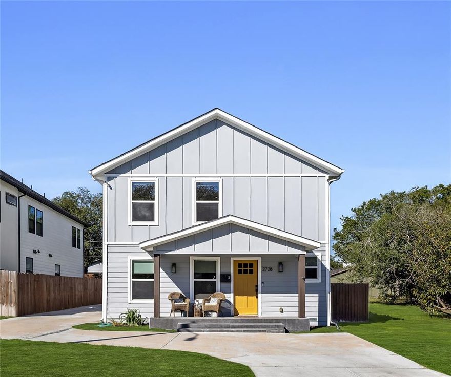 Modern farmhouse magic in Frisco Heights! Renovated and expanded in 2021, this stylish 4-bedroom, 3.5-bath stunner near TCU checks all the right boxes: charm, functionality, and investment potential. From the board-and-batten siding and covered front porch to the oversized two-car garage and fenced yard, the curb appeal is real. Inside, it’s all updated as of 2021: roof, windows, two HVAC systems, electrical, plumbing, fencing, flooring, landscape, and every single bath. The open-concept kitchen is a showpiece, flowing effortlessly into the living area, dining room, and bonus study nook. Downstairs features a bedroom with ensuite bath and powder bath for flexible living or guests. Upstairs you’ll find three more bedrooms and two full baths, including a bright and breezy primary suite. Located in the desirable Lily B Elementary zone and just blocks from TCU, this home is the perfect rental.