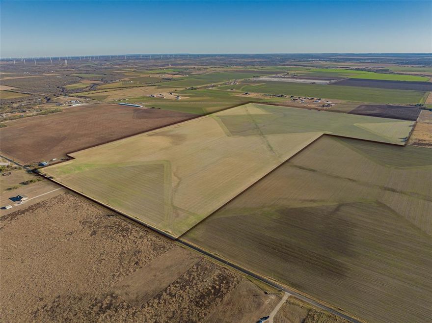 Approximately 187.78± acres of productive cultivated farmland located in northern Taylor County, offered as two contiguous tracts of approximately 93.89± acres each. The property features level to gently rolling terrain with productive sandy loam soils, providing immediate utility for continued agricultural production as well as long-term land ownership or investment hold. Legal access is provided via County Road 503 with the property visible from Highway 351. Surrounding land use consists primarily of established agricultural operations with scattered rural residences, contributing to long-term land stability and minimal fragmentation. The acreage is efficiently configured and currently cultivated, supporting low transition costs and strong overall usability. Paved county road access, proximity to Abilene, and regional connectivity contribute to the tract’s appeal for agricultural operators and land investors alike. The property is located approximately 15 miles from Abilene and approximately 12–14 miles from Interstate 20, offering convenient access to regional markets while maintaining a rural agricultural setting. The property lies outside city limits providing flexibility for ownership and planning, subject to buyer verification of intended use. Hamby Water Supply Corporation meter in place, and electric service is available nearby along County Road 503.  Boundary survey is available.