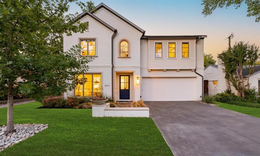 Stunning and exceptional build in Lakewood by Newport Group, with a thoughtful and ideal floor plan with a guest bedroom down, designer selections and custom features throughout. The chef's kitchen boasts custom white oak cabinetry, quartzite countertops, hidden appliance cabinet, stainless steel appliances including double dishwashers and ovens and custom built banquette with cushions in the breakfast nook. Step outdoors to the lush and landscaped backyard with turf, fountain, covered patio, built-in grill, cozy fireplace, a large dining area making entertaining a breeze. Upstairs you will find two additional secondary bedrooms with ensuite baths, study, game room and the spacious primary suite with vaulted ceilings, spa-like bath with separate vanities, soaking tub, shower, and large closet with built-ins. Just minutes from popular shopping, dining, White Rock Lake, and award-winning Lakewood Elementary.