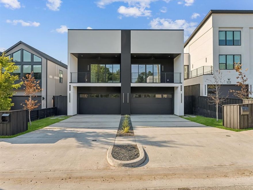 Experience modern elegance in this newly built home, nestled in Oaklawn, just minutes from restaurants, shopping, and with easy access to major highways and toll roads. Step inside to soaring 20ft ceilings and an open-concept design, perfect for entertaining. The first floor boasts a spacious living  room, fireplace a bedroom with an full ensuite bath and a hallway half bath for guests. Enjoy the chef’s kitchen with high-end soft-close cabinetry, stainless steel appliances, quartz countertops, and a generous pantry. The sliding doors lead to a covered patio and a backyard oasis with its own electric fireplace. The primary bedroom offers custom closets, a spa-like ensuite bath, and its own front covered porch. For added privacy, the primary bedroom is separated from two additional spacious bedrooms, a full bath, and the laundry room. With a total of 4 bedrooms and 3.5 baths, this home seamlessly combines luxurious living with a practical, convenient layout. Schedule your showing today!