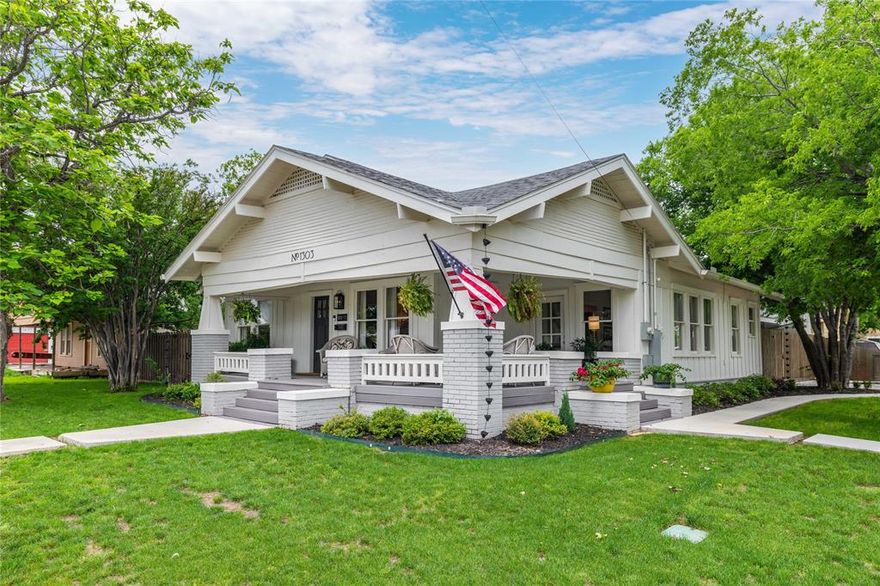 Beautifully renovated home located at 1303 Coggin Ave in Brownwood, Texas offering a blend of modern updates and original character. This 2 or 3 bedroom home provides flexibility, with the third bedroom also well suited for use as an office or additional living space.

The home has been extensively updated in 2024, including plumbing, electrical wiring and fixtures, HVAC system and ductwork, along with high quality finishes throughout. Original hardwood floors have been refinished, and select original features such as interior doors and shiplap have been preserved and restored, maintaining the home’s character.

The open living area offers a bright and inviting space with abundant natural light and updated lighting fixtures. The kitchen features custom cabinetry, granite countertops, updated appliances, and modern fixtures, creating a functional and attractive space for everyday use or entertaining.

The primary bedroom includes a spacious custom closet and decorative accent wall. The bathroom offers a walk in shower with a clean, modern design.

Exterior improvements include a rebuilt wraparound front porch with durable composite decking, a covered back patio area ideal for relaxing or entertaining, and a landscaped yard with a sprinkler system. A rear storage room provides additional utility.

Most furnishings and decor may be available for separate purchase, offering a potential turnkey opportunity for buyers seeking a furnished home.

Conveniently located in Brownwood with easy access to shopping, dining, and local amenities, this property is well suited for a primary residence, second home, or investment property.