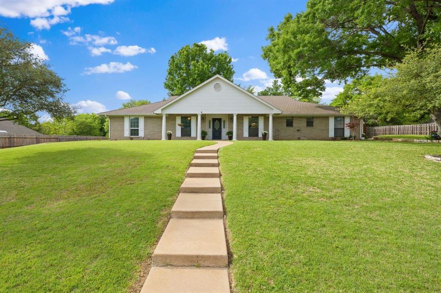 Tucked within the established Clear Lake Country neighborhood in Weatherford, Texas, this inviting home offers space, charm, and everyday convenience in one of the area’s most desirable communities. With mature trees and NO HOA, the neighborhood provides a peaceful setting just moments from I-20, retail, and dining options. The backyard is a true highlight, featuring a beautifully maintained pool with IntelliBrite color-changing lighting—perfect for entertaining guests or relaxing under the Texas sky. Inside, the home showcases a functional layout designed for comfort and versatility. Offering 3 bedrooms and 2.5 bathrooms, the interior is enhanced by decorative lighting, and a natural flow between spaces. A formal dining room creates the perfect setting for gatherings, while a dedicated office with built-ins adds convenience for remote work or study. The primary suite is thoughtfully designed with plenty of room to unwind, complete with dual closets for added storage. The kitchen has been updated with freshly painted cabinetry and quartz countertops. Luxury vinyl plank (LVP) flooring offers a stylish yet durable finish throughout, complementing the home’s well-maintained condition and true move-in ready appeal. Outside, you’ll find an extended driveway, oversized two-car garage, additional carport, and a detached shop—perfect for extra storage, hobbies, or a dedicated workspace. If you’re searching for a well-maintained home in Weatherford, TX with a pool, versatile space, and no HOA in a desirable neighborhood, this property is a must-see.