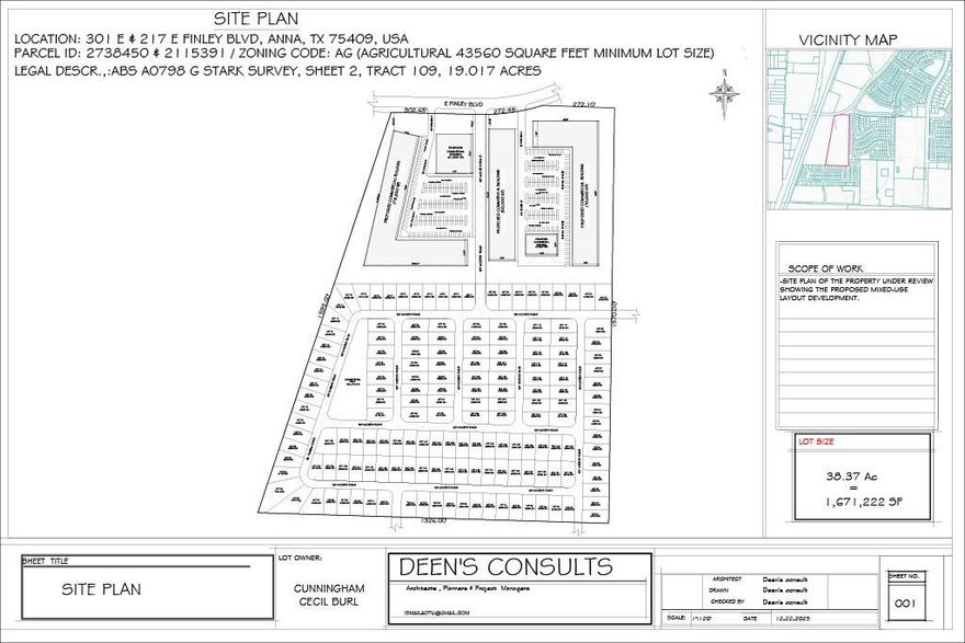 Outstanding opportunity on 19.34 acres in Anna. With the population in Anna at currently at 34,000 and the growth rate of nearly 11% annually, this is a great time to invest in one of the fastest growing areas in the state. Currently zoned SF-E, but with the potential of rezoning could take advantage of the possibility of multi-family, commercial, retail or mixed use enhance the attraction to this property.
There is also the potential for an additional 20 acres adjacent to this property for a total of 40 acres.