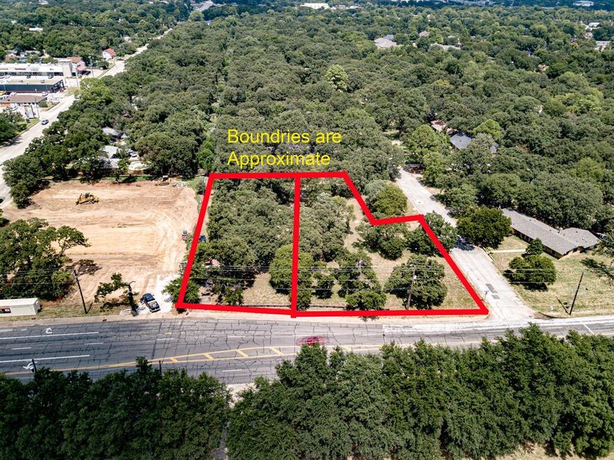 1519 and 1525 W Randol Mill are two separate lots. 1525 Randol Mill is .438 acres and 1525 is .475. Both lots are vacant and both have about 110 feet of road frontage to W. Randol Mill Rd. The 1519 property is a corner lot with access to West Randol Mill and Forrest streets. They can be purchased separately or together for a combined total of approximately .91 acres. They are at the intersection of Fielder & W. Randol Mill Rd. Currently, a Chipotle is under construction next to the 1519 property. For residential development, there are many large, mature oak trees providing an incredible amount of shade for those hot, sunny days. There are 2 large retail centers just west of the Fielder and Randol Mill crossroads-Fielder Plaza and Randol Mill West. There are many retailers to fit your immediate shopping needs, including a major grocer and many franchise-based food businesses. Across the street is a small grade school, Wimbish World Language Academy. This school’s curriculum is to immerse students into a dual experience that puts them on an English-Spanish or English-French track. The lots are about ½ mile S of I-30 which allows quick access to Dallas or Ft Worth and a 25 minute drive to DFW airport. With rezoning, the neighbors would approve office builidings, no other commercial us would be approved based on letter from neightbor who has disputed other request 8in the past. The daily traffic count based on a 2019 traffic survey had 13,182 cars pass by this property daily. CURRENTLY ZONE RESIDENTIAL AND ONLY ONE HOME PER LOT, NO MULTIFAMILY ALLOWED
***AI voice over on drone video available on the virtual link ***