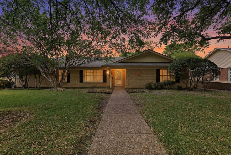 Located in established Wedgwood, this 4 bedroom, 3 bath brick home offers 2,618 square feet of traditional charm on a spacious lot with mature trees and inviting curb appeal.  Inside, formal living and dining spaces with new carpet provide a warm welcome, while the relaxed and roomy
den features a fireplace and built-ins creating the perfect setting for everyday living and entertaining. The kitchen has recently received new granite countertops, refreshed cabinetry, new flooring, and new sink, all flowing seamlessly into a bright breakfast nook and spacious sunroom that opens to the backyard. Perfect for morning coffee or extra entertaining space regardless of the season.  The split-bedroom design creates excellent versatility, offering the potential for two primary suites both with walk-in closets. One is situated near the secondary bedrooms, while the other is privately positioned and ideal for a guest suite, multigenerational living, or home office. While the adjacent bathroom has been beautifully refreshed with new flooring, cabinetry, granite counters, sink, and toilet.  A large utility room with new flooring and full-size washer and dryer hookups provides form and function plus additional storage options. A new roof installed November 2025 provides added peace of mind. This spacious home is ready to welcome new owners, in one of Fort Worth’s established neighborhoods.