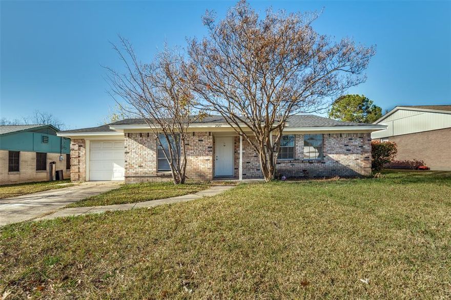 Stunning remodeled home with extensive 2025 updates throughout! This move-in-ready property features a brand-new roof, beautifully updated kitchen with new cabinets, countertops, backsplash, dishwasher, stove, and vent hood, fresh interior paint, new baseboards, and modern light fixtures. The full bath has been upgraded with a new tub and stylish tile surround. Enjoy outdoor living in the huge backyard with a newly built deck, perfect for entertaining or relaxing. This home combines thoughtful updates with generous outdoor space and is a must-see! Fantastic location near Blackwood Park with easy access to I-30, Hwy 80, and 635, offering a quick and easy commute to downtown Dallas and nearby employment hubs, plus convenient shopping, dining, and recreation nearby! Schedule your showing today!