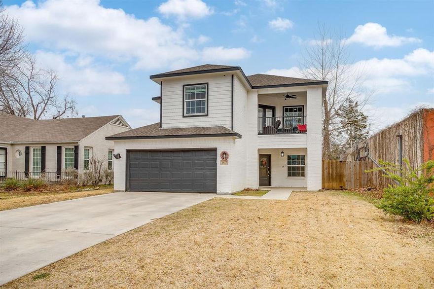 PRIME TCU LOCATION OFF OF BLUEBONNET CIRCLE! Built in 2022, this outstanding property features 4 bedrooms with 4 full bathrooms with a 5th bedroom option. There are two bedrooms on the first level; including a private office thats currently used as the 5th bedroom. The spacious primary suite has dual vanities, a soaking tub, beautiful tile finishes and two large walk-in closet. Upstairs, there are two bedrooms each with a private bathroom and secondary family room. The dedicated utility room has a sink, abundant counter space, built-ins, and tile floors. Enjoy the conveniences of TCU tailgating under the covered back patio, front porch, and private backyard. Additional highlights include an oversized 2-car garage, hardwood floors throughout, fenced grounds, and oversized closets throughout the home. Property is leased through June 2026. Walk to TCU campus, Amon G. Carter Football Stadium, restaurants, shops and grocery.