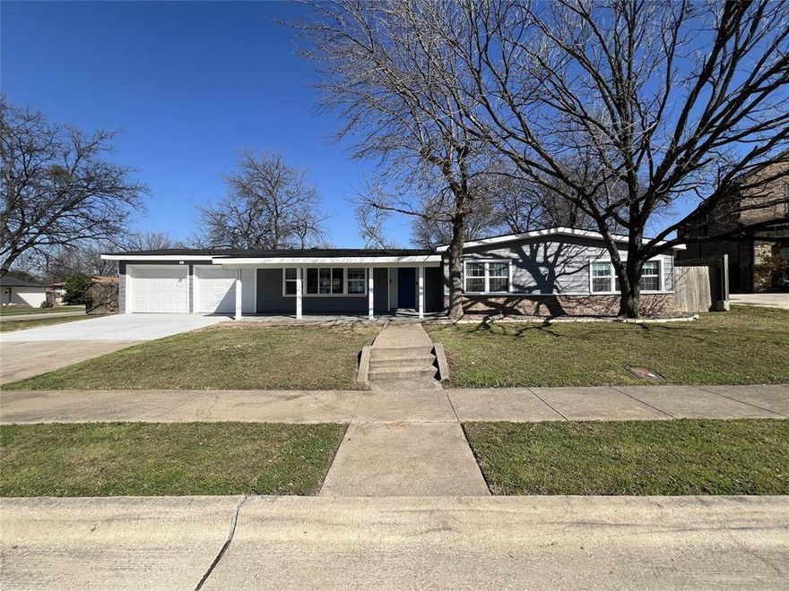Huge fenced back yard is a blank canvas.  Great space for kids to play.  This 3 bedroom home was converted from 1 bathroom to 2 bathroom.  The added bathroom has a luxury soaking tub, with the original bathroom having a shower.  New appliances in the kitchen and new concrete driveway and garage foundation.  The home also has a brand new roof, for your piece of mind.  Very nice location in a desired school district.