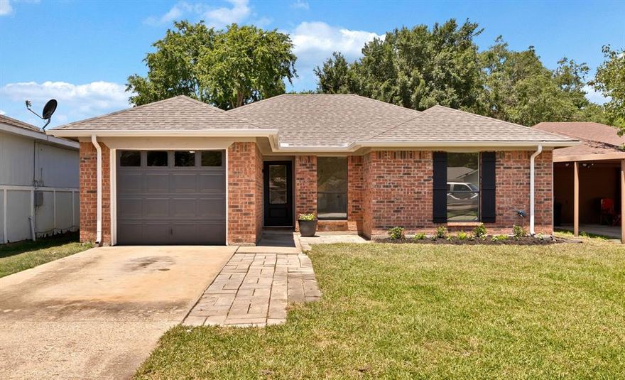 Welcome to 11320 Golden Triangle Circle—completely renovated from top to bottom and designed for modern living with quality craftsmanship throughout. This stunning, move-in-ready home features a brand new roof, new siding, and new doors throughout including a beautiful leaded glass front door and back porch door, offering exceptional curb appeal.
Inside, you’ll find beautifully updated finishes, including fresh paint, upgraded trim work, recessed lighting, and vinyl wood flooring that flows seamlessly throughout the home. The fully renovated kitchen is both stylish and functional, showcasing brand-new cabinetry, all new appliances, quartz countertops and floating shelves—perfect for everyday living and entertaining.
Every bathroom has been thoughtfully redesigned with new tile, vanities, fixtures, and mirrors. The primary suite features a spacious walk-in shower with a sleek seamless glass panel for a clean, modern look. The living room is warm and inviting with a vaulted ceiling, and a cozy fireplace—ideal for relaxing mornings or evenings. Ceiling fans have been added in all bedrooms and the main living area for added comfort.
Step outside to a backyard shaded by beautiful mature trees and enjoy the covered patio—perfect for entertaining or unwinding. The front yard features fresh St. Augustine sod and updated landscaping, enhancing the home’s curb appeal.
Located within the highly sought-after Keller ISD, this home offers a rare opportunity to own a fully renovated property at a price point that is hard to find in the area. Whether you're enjoying nearby dining, shopping, and entertainment in Old Town Keller or quick access to Fort Worth, Alliance, and Denton, this home offers the perfect combination of comfort, convenience, and location.