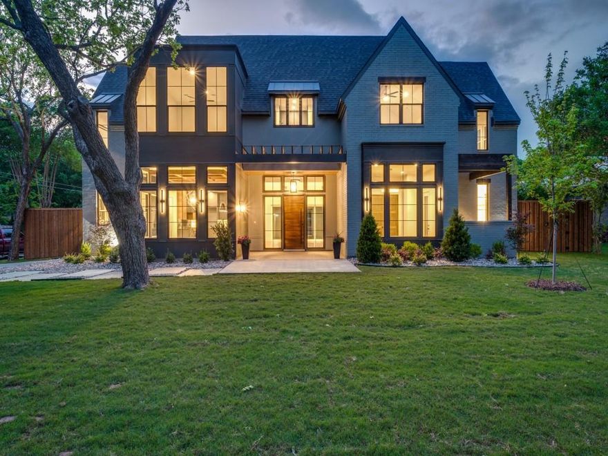 New construction residential estate home offered in Casa Linda on an oversized almost half-acre lot with mature trees and tons of room for a swimming pool. This home has an open-concept living with gleaming oak hardwood floors, anchored by a spacious chef's kitchen with quartz countertops, and premium Jenn-Air appliances.  A separate prep kitchen offers additional workspace and storage.  The pocketing sliding doors from the living area open to 665 sf of outdoor living on your large lot, including covered patio with outdoor gas fireplace.  The primary suite also has french door access to the outdoor patio & fireplace.   Designer touches are everywhere in this masterpiece.  Upstairs you will find three additional bedrooms, plus a large game room, as well as bonus room and flex space that could be media room, workout room or a second home office.  Dallas living at its best!  A lovely one mile walk to Winfrey Point & White Rock Lake Trail.