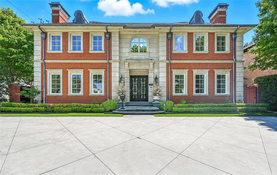 Prominently positioned on a wide, private corner lot, this exceptional 2007 custom home by Nickey Oates showcases masterful design and craftsmanship at every turn. Spanning 6,514 square feet, the residence offers an effortless blend of elegance and comfort, with refined architectural details and the highest quality finishes. The gourmet kitchen flows seamlessly into the beamed-ceiling den, where French doors open to a terrace overlooking impeccably designed Southern Botanical grounds and a sparkling pool. The luxurious primary suite features separate his-and-hers marble bathrooms and dressing rooms. Additional highlights include guest quarters above the three-car garage, an elevator for ease of access, and a prime Highland Park location close to fine shopping, dining, and schools. With 4 bedrooms, 4 full and 2 half baths, this home is a rare offering for those seeking timeless quality in Dallas’s most coveted neighborhood.