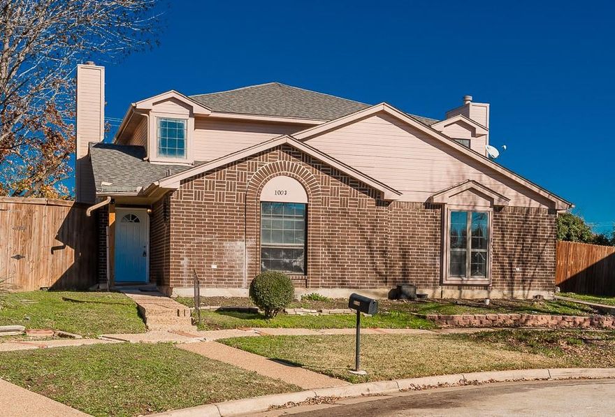 Amazing find in Mansfield ISD in the City of Arlington!  This 3 bedroom, 2.5 bath, 2 car garage, with a private fenced backyard half duplex is available immediately.  Completely remodeled to include new carpet, new paint, new luxury vinyl plank, hand stained staircases, hand painted white cabinetry, granite countertops, stainless steel appliances, new ceiling fans, new updated decorative lighting, and a cozy wood burning fireplace!  The open floor plan boasts split bedrooms with the primary bedroom downstairs.  The primary bath offers a garden tub & shower combo with walk-in closets.  Rear entry garage allows privacy at all times.  Minutes from shopping, entertainment, I20, and about 20 minutes from Downtown Dallas & Fort Worth.  Welcome home!