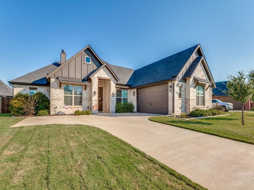 This is the one!  Meticulously maintained stunning family home at the end of a cul-de-sac.  Beautifully landscaped, this AGC Custom Home features all the upgrades including hand scraped wood flooring, granite countertops, oversized living area, separate office, large master bedroom with HUGE walk-in closets.  Split bedroom floor plan, new carpet in secondary bedrooms, wood burning fireplace.  Large covered back patio with enough space to entertain or watch the dogs roam.  Freshly stained wood fence.  The neighborhood has multiple playgrounds and a small pond where fishing is allowed.  Easy access to Highway 287 and all the in-town conveniences you expect.  This one is stunning, don't wait to come see it!