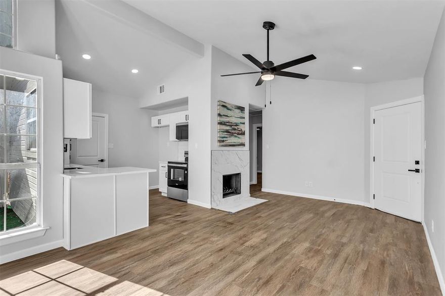 Gorgeously remodeled 2 bedroom home in Dallas - Great Location super close to Bush and quick access to everything. Completely new kitchen w quartz countertops,new cabinets and stainless steel appliances. New paint in and out! Beautiful Shower in the remodeled bathroom!  Waterproof LVP. New water heater and new garage door opener. Transferrable foundation warranty. .