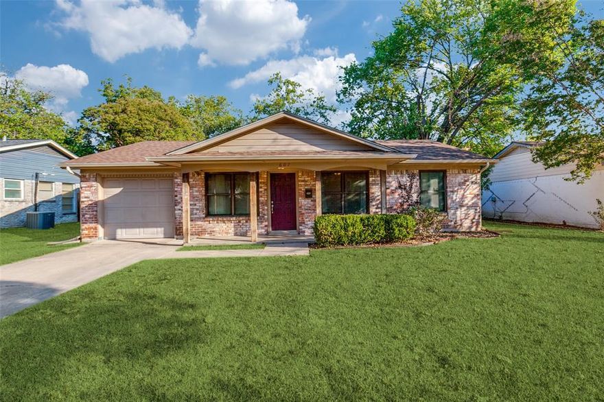 Terrific rental awaits in Richardson Terrace – the property is situated on a cul-de-sac street across from Terrace Park.  This home has the perfect blend of quiet city living and close by city park, and it is only a short walk to Richardson's Terrace Elementary.  It features two spacious living areas, and a kitchen that boasts of beautiful countertops and cabinetry along with a refrigerator with icemaker, gas range, microwave and dishwasher.  The utility room has a stackable washer dryer.  And the tankless water heater is a huge plus.  All three bedrooms have fresh carpet. The backyard features large trees, green grass, a wood fence and a 14 x 13 covered patio.  The perfect combination for enjoying  morning coffees or evening refreshments. A home in wonderful location with a blend of quiet living with a nearby park and convenient to city living and dining.  A home perfect for a lifestyle that's both peaceful and connected.