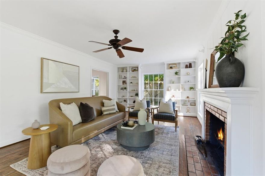 Charming and full of character, this picture-perfect two-story home is nestled beneath a canopy of stunning mature trees, offering both beauty and shade in a true storybook setting. From the moment you arrive, this home is sure to impress. Inside, you’ll find an expansive living room featuring a cozy fireplace, beautiful hardwood floors, and custom built-ins ready for your personal touch and design, along with a dedicated office (or second living space) provides the perfect setup for working from home, studying, or creating a quiet retreat. The kitchen shines with granite countertops, abundant cabinetry, two pantries, a center island, and a wall of windows that overlook the beautifully landscaped backyard from the eat-in dining area filling the space with natural light and serene views while also offering an additional formal dining space. Upstairs, all bedrooms are thoughtfully arranged in a split floorplan for added privacy. The generous primary suite offers ample space, including room for a comfortable and cozy sitting area. Recent updates include fresh interior paint throughout (including kitchen cabinets), updated window shutters, exterior paint, and professionally resurfaced bathtubs, enhancing the home’s crisp, move-in-ready appeal and more! Step outside to enjoy the tranquil backyard oasis, complete with access to a charming guest back house featuring its own full bath, fireplace, and small full kitchen. Ideal as a guest suite, private office, game room, playroom, or creative studio, the possibilities are endless. This home beautifully blends warmth, functionality, and timeless charm beneath a canopy of mature trees. A true joy to show and ready to welcome its next owner.