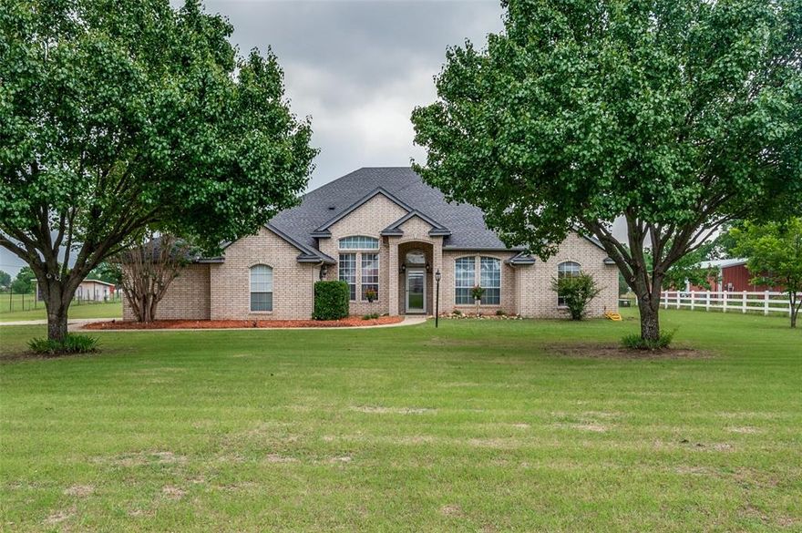 Come see this large, well-maintained 5 bedroom, 2.5 bath home in Haslet! No HOA, No City Taxes, and with a private well = No water bill. This beautiful one-story home sits on a lovely 2.5 acres. Bring the horses or build your outdoor oasis, the possibilities are endless. All 5 bedrooms are spacious with walk-in closets and plenty of storage.  The 5th bedroom would be a great in-law suite with a half bath or to be used as another living area.  New luxury vinyl in the dining room, and living areas. Fresh paint in several rooms. New carpet in the main bedroom. The kitchen provides tons of storage and cabinets with a kitchen nook to sit and enjoy your morning coffee. The flex room is currently being used as a sewing room, but can easily be an office or additional storage area. The back patio is covered and roomy enough for your grill and outdoor seating. There is a whole house water filter. Highly acclaimed NWISD! Close to shopping but still provides plenty of serenity of country living.