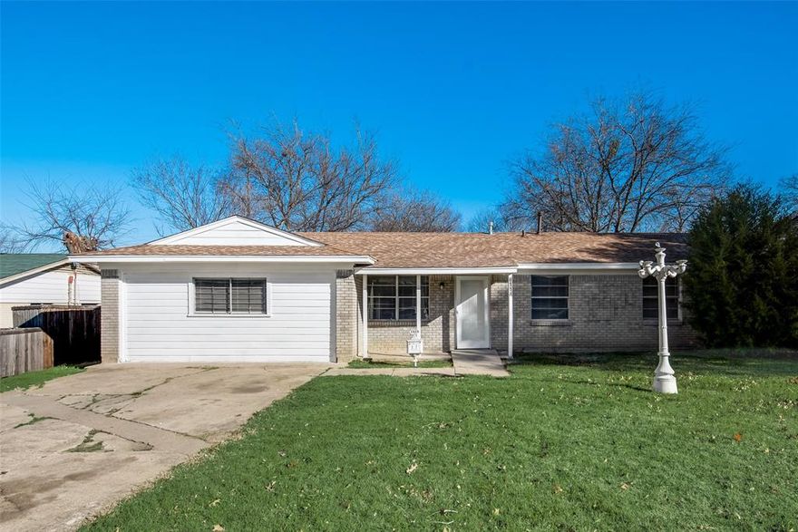 Come check out this 4 bedrooom 2 bathroom home located in southern Oak Cliff. This is a great starter home for first time home buyer or could be a nice rental property. The home has had some upgrades such as new carpet in the bedrooms, new laminate floor throughout, and fresh exterior, interior paint. The kitchen has white cabinets, gas stove and new sink installed. The bedrooms are a decent size and equipped with ceiling fans. Full size washer and dryer area. Large backyard and long driveway to park your vehicle. This home only 10 minutes away from Downtown Dallas and close to major highways I-20, I-35 and plenty of major retail stores and restaurants. BUYER AND BUYER AGENT TO VERIFY ALL INFORMATION AND MEASUREMENTS.