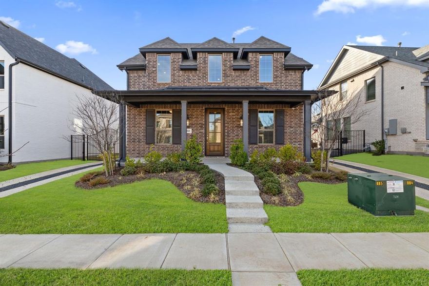 RISLAND HOMES 3206-A home design.  Welcome to this stunning new 4-bedroom, 4.5-bath home featuring a charming oversized front porch and 2,687 sq ft of thoughtfully designed living space. Two spacious bedrooms are located on the main level, each with a private ensuite bath—ideal for guests or multi-generational living. A bright seating area provides the perfect spot to relax or entertain. Just steps from a playground with a climbing wall and within walking distance to parks, trails, and top community amenities, this home offers both comfort and convenience in a vibrant neighborhood. Stainless steel appliances plus washer, dryer, and refrigerator are included. Builder incentives now available - call for details!  MOVE IN READY NOW!