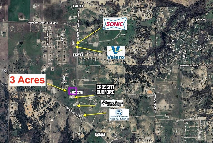 3 ACRE LOT IN HIGH TRAFFIC AREA JUST NORTH OF BOOMING WEATHERFORD, TX. This lot offers a flat building surface with access to FM 920 with high visibility in a high traffic area surrounded by other businesses and housing subdivisions. This lot would be idea for a multitude of uses.
