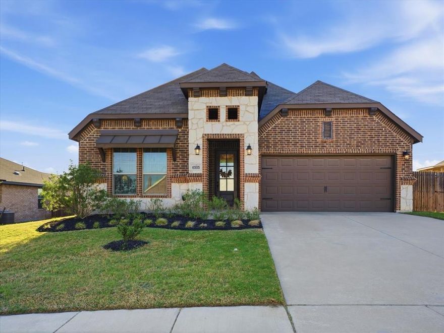 Modern single-story home in Bluebird Meadows offering a functional layout, energy efficiency, and a spacious lot.

Built in 2020, this 3-bedroom, 2-bath home features an open-concept design with a bright living area anchored by a wood-burning fireplace. The kitchen is designed for both everyday living and entertaining, complete with granite countertops, a large island, ample cabinetry, and a walk-in pantry.

The primary suite provides a private retreat with a walk-in closet, garden tub, and separate shower, while secondary bedrooms are well-sized and thoughtfully positioned.

Situated on an oversized lot just under a quarter acre, the backyard offers plenty of space for outdoor enjoyment, complemented by a covered patio ideal for relaxing or hosting.

Additional highlights include a 2-car garage, energy-saving solar panels, and access to neighborhood amenities such as a community playground and pond.

Conveniently located with quick access to Chisholm Trail Parkway, providing an easy commute to Fort Worth while still enjoying a quieter, suburban setting.